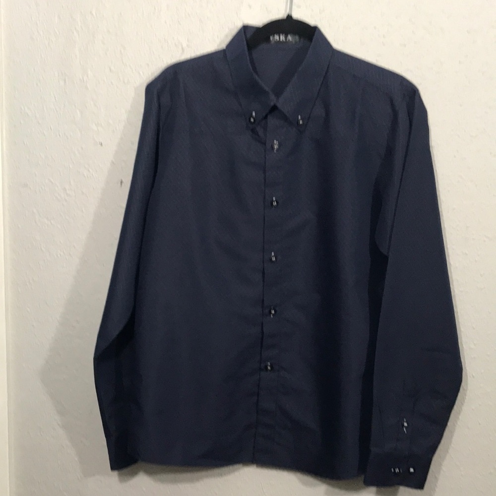 VSKA Navy Blue‎ Long Sleeve Button Up Shirt
